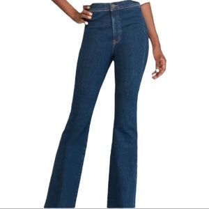 Express Women's Super High Waisted Slim Flare Jeans - size L- NEVER WORN!